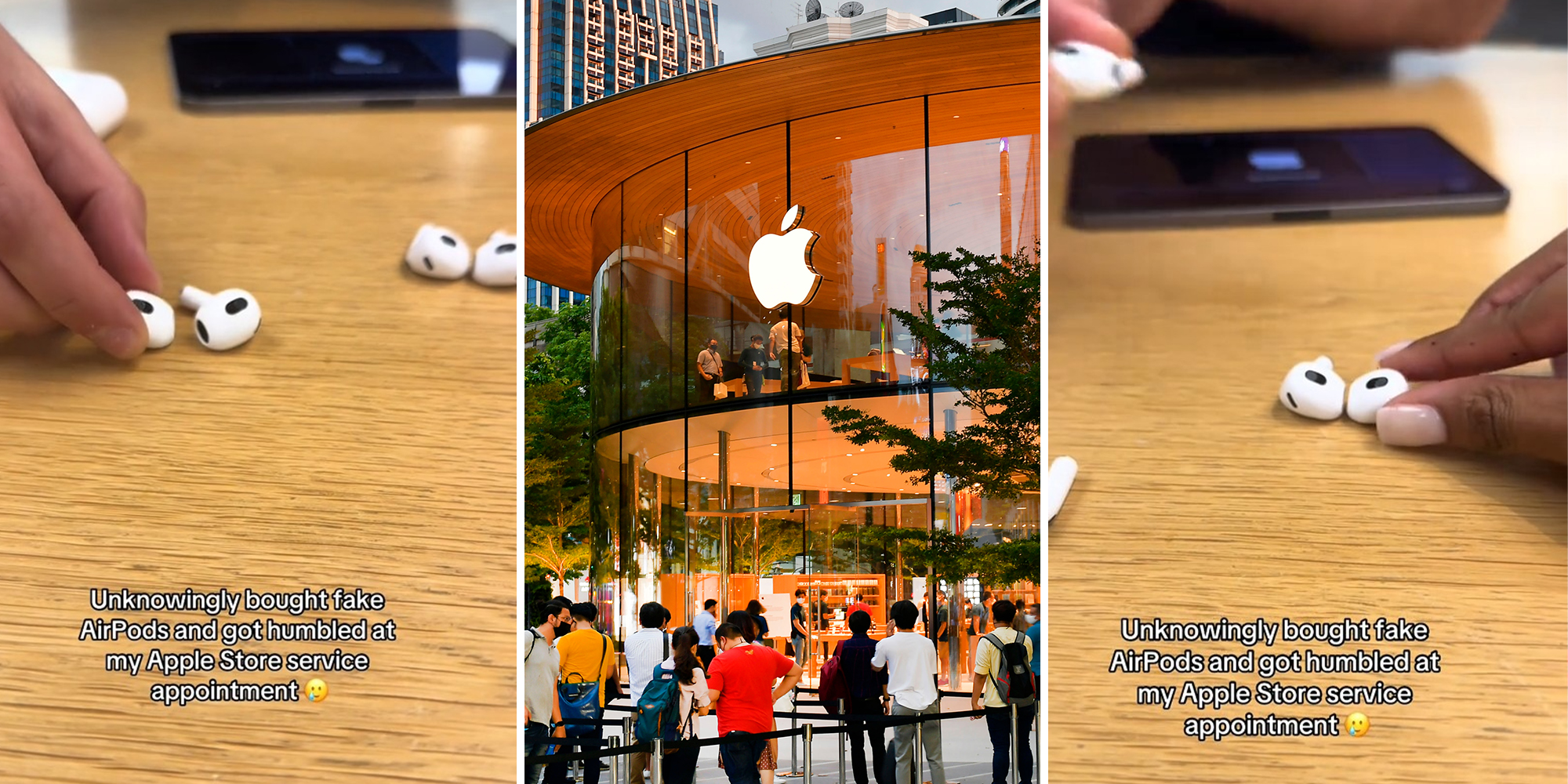 Woman finds out she got scammed after taking her AirPods to Apple’s service center