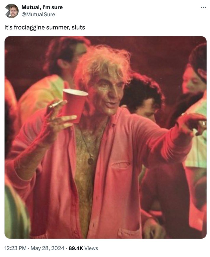 frocciagine meme of Bradley Cooper in Maestro