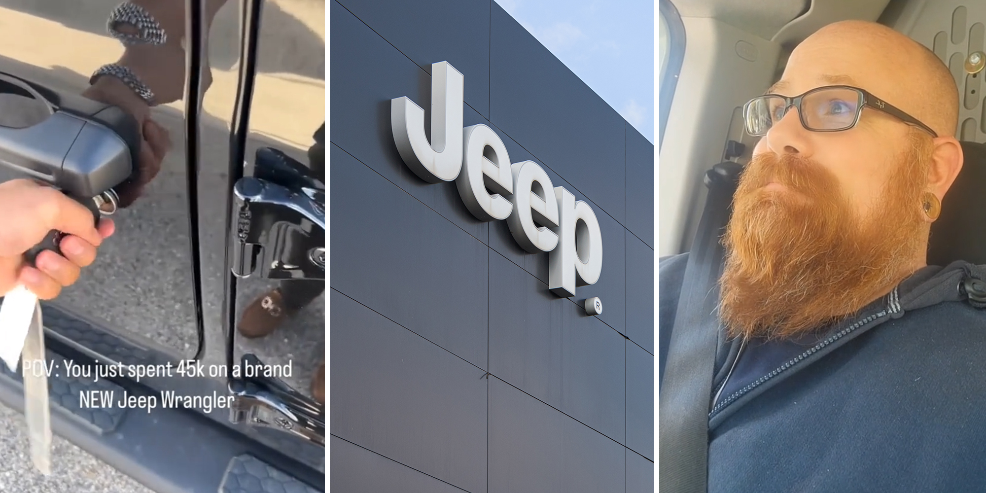 man spends $45,000 on Wrangler with key entry and roll up windows