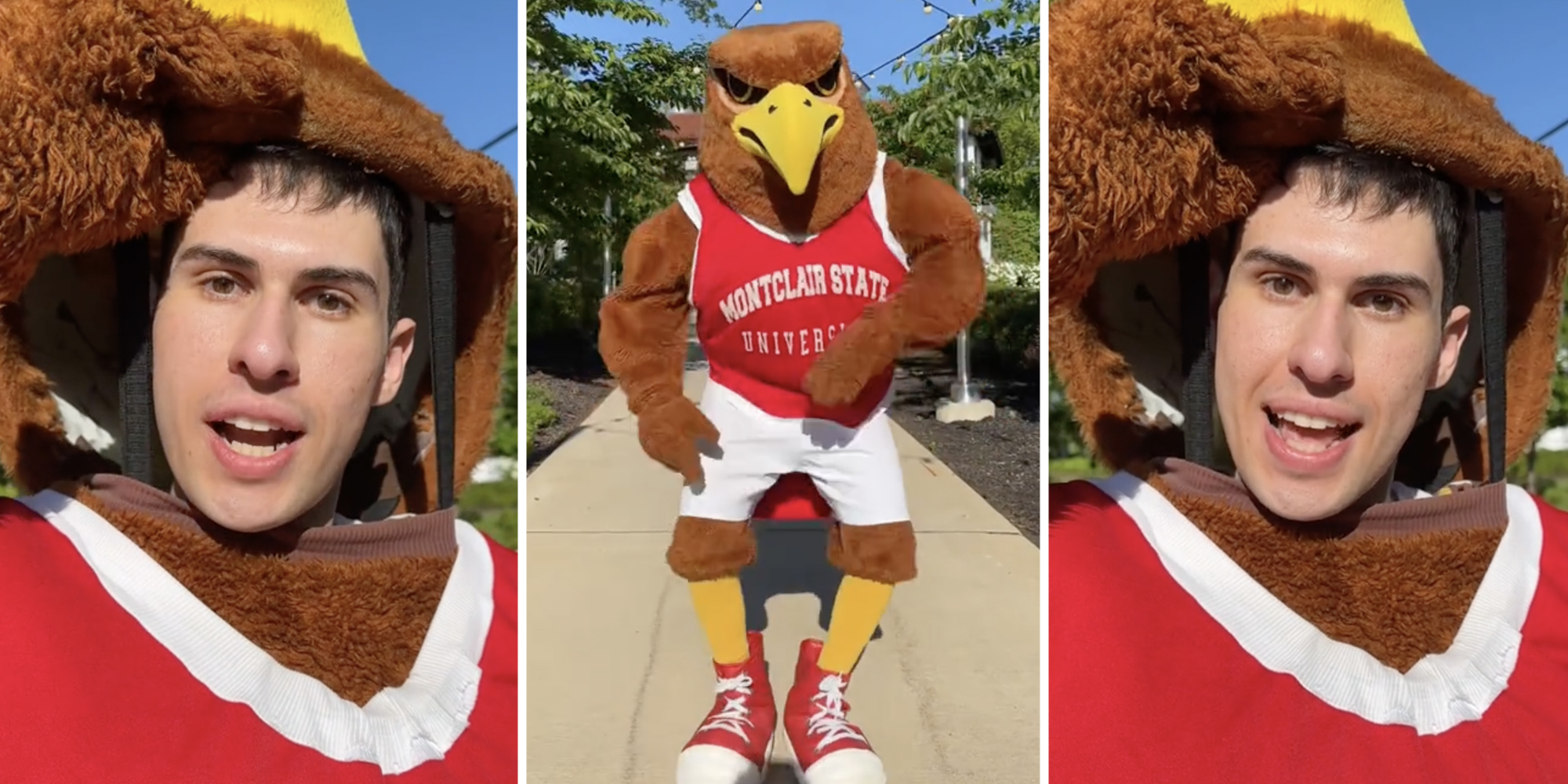 Jersey Joe(l+r), Montclair State Mascot(c)