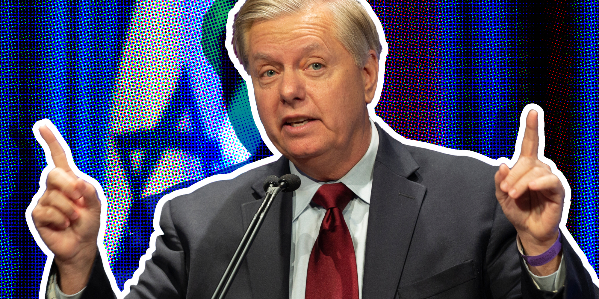 Lindsay Graham in front of israeli flag