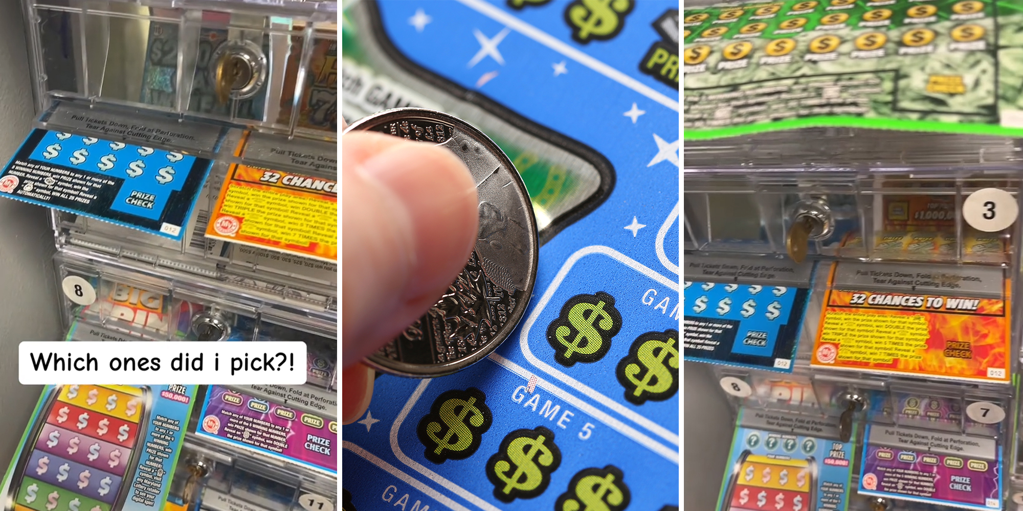 Woman tests 'white line theory' at gas station on lottery scratch-offs