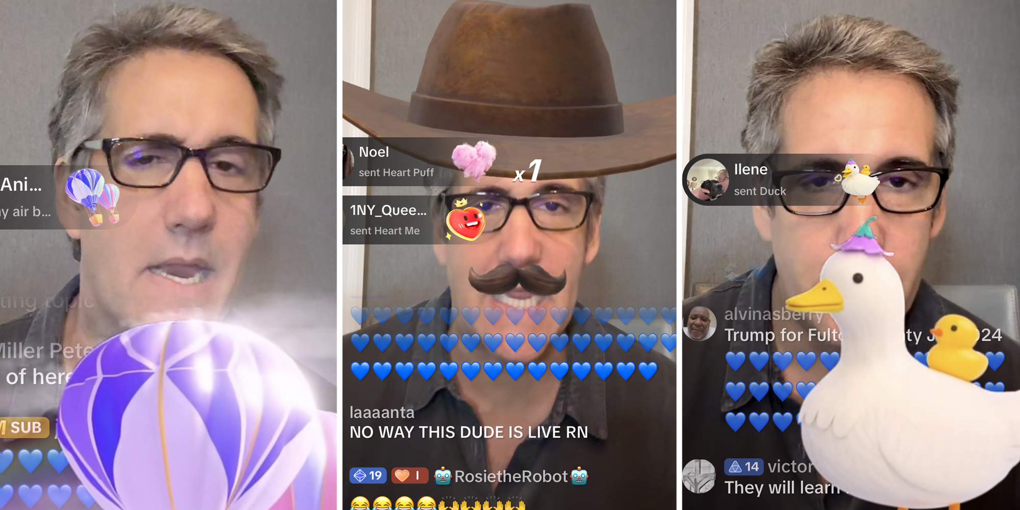 Michael Cohen tiktok live (three split)