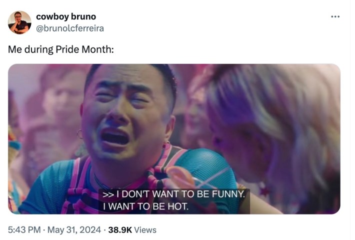 pride month memes: Bowen Yang crying