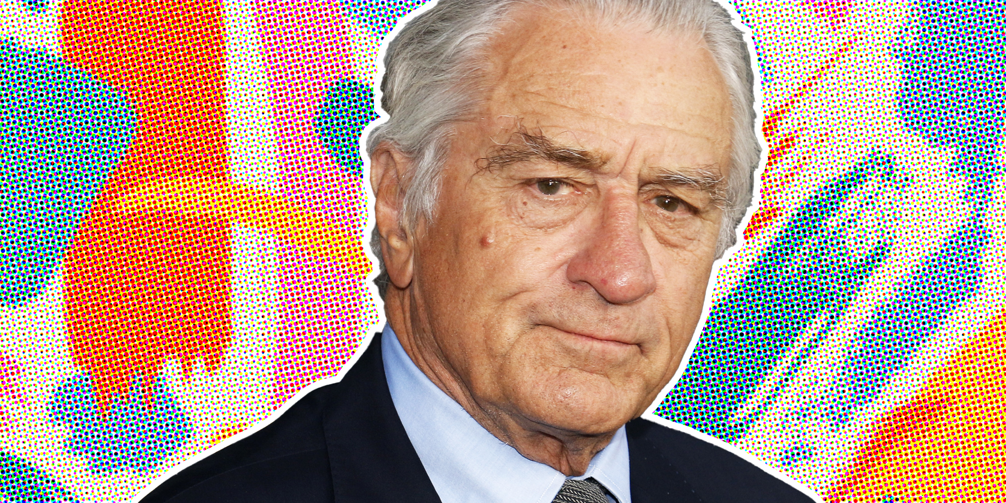 Robert De Niro in front of graphic background