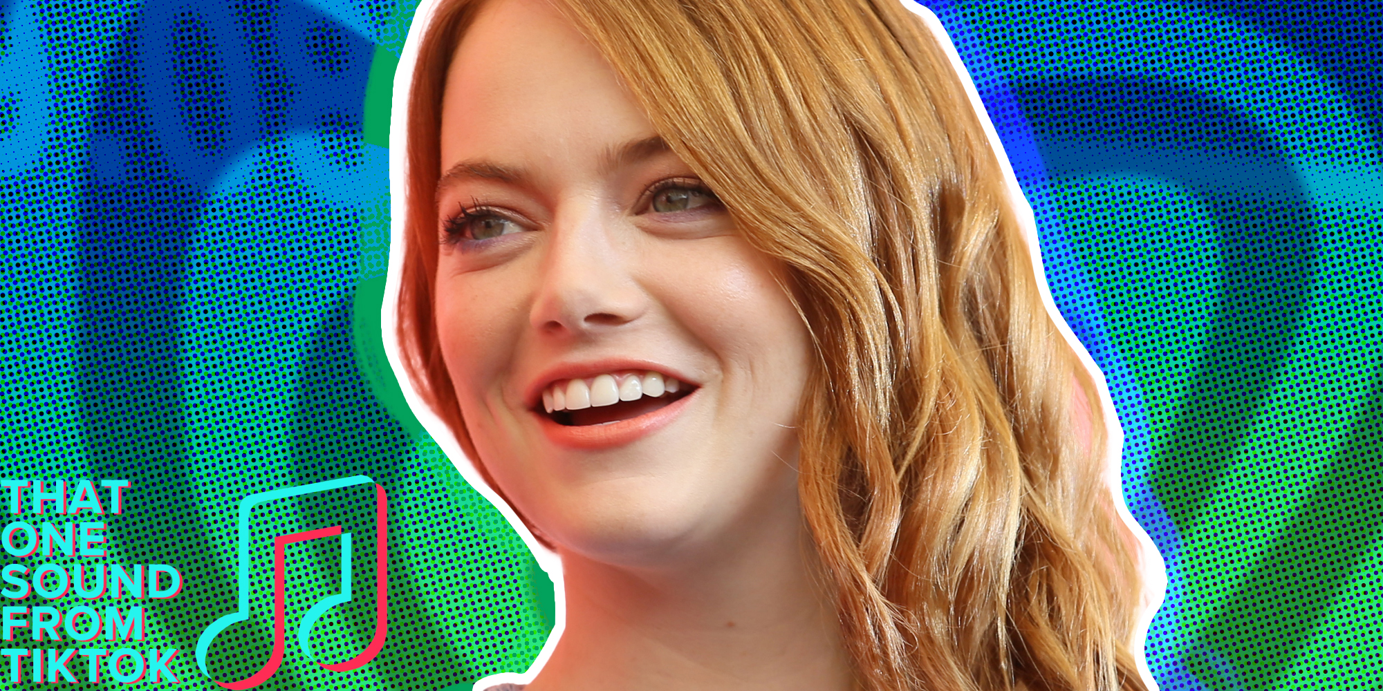 Emma stone with abstract background
