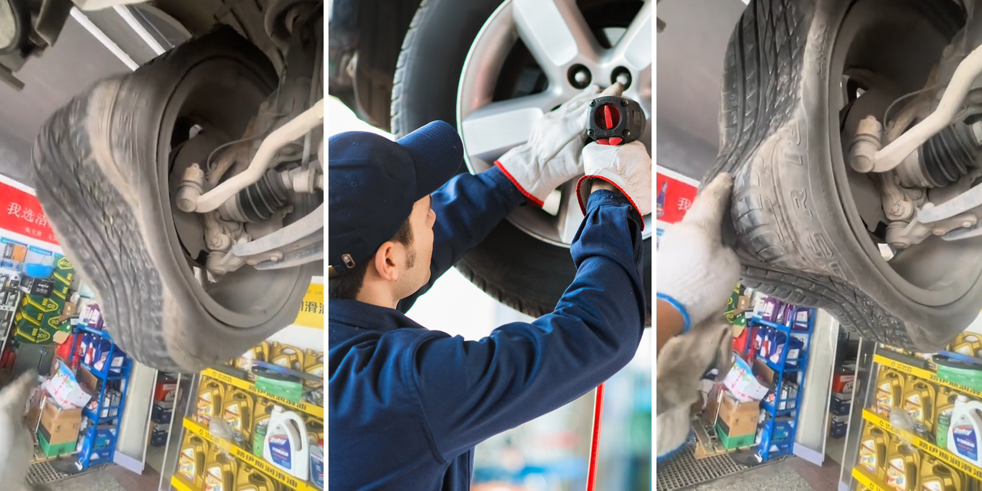 Mechanic shows the wildest tire that's ever come in