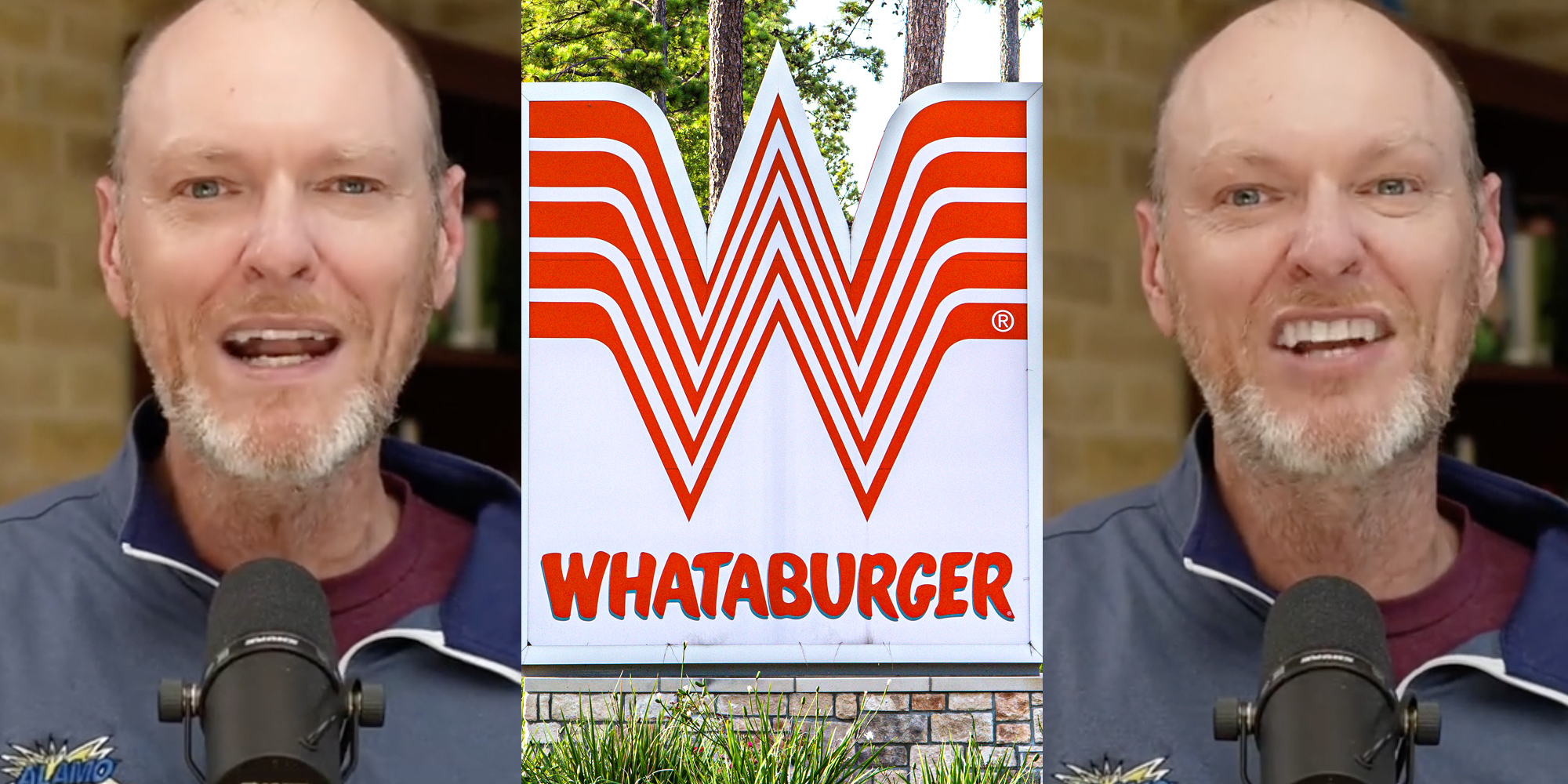 Man talking(l+r), Whataburger(c)