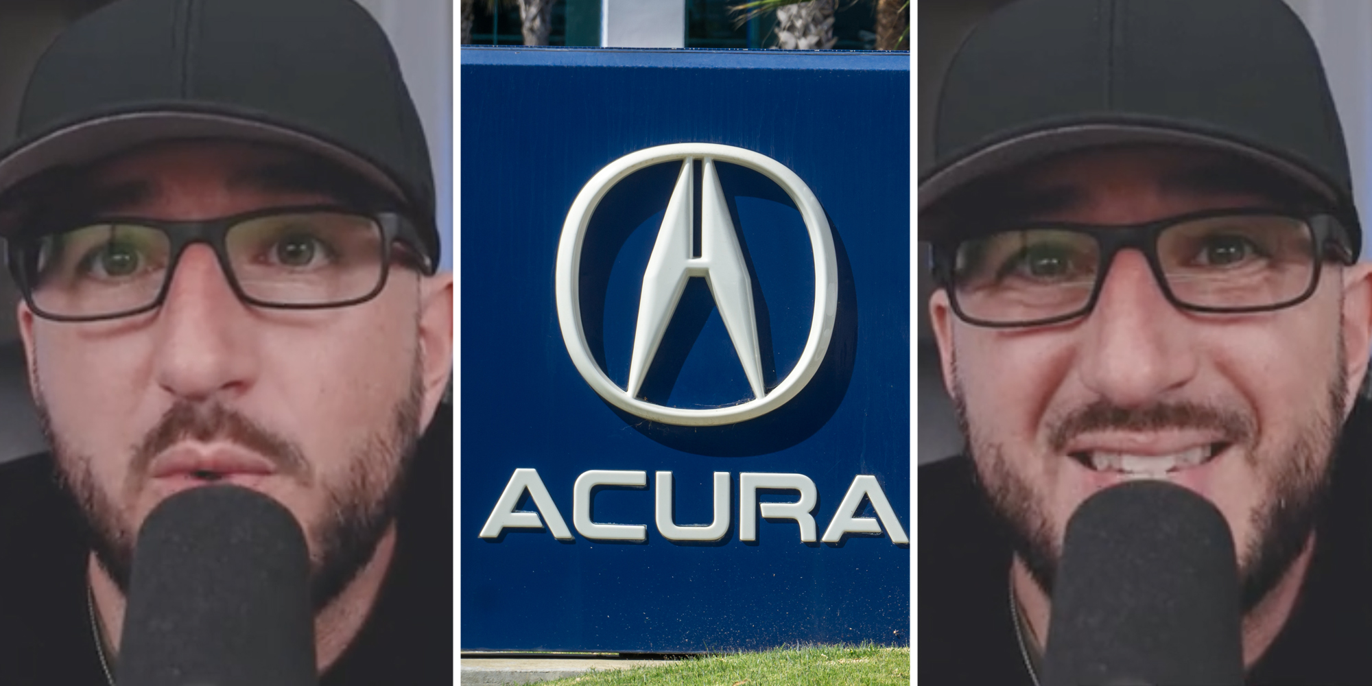 Man talking(l+r), Acura(c)