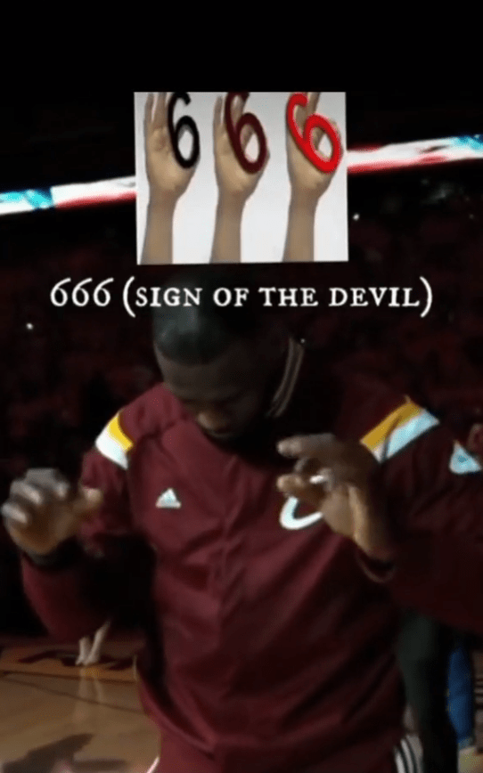 Image of Lebron James Satanic Ritual Meme as posted by @money_burnz on TikTok