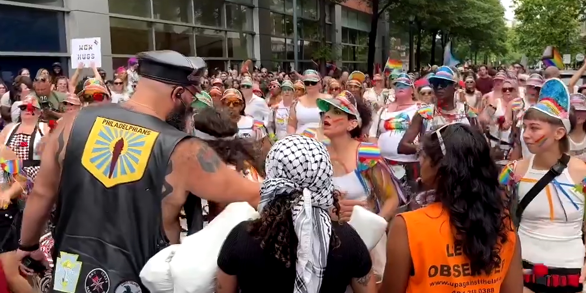 Confrontation between Pride parade goers and pro-Palestine protesters turns into right-wing meme