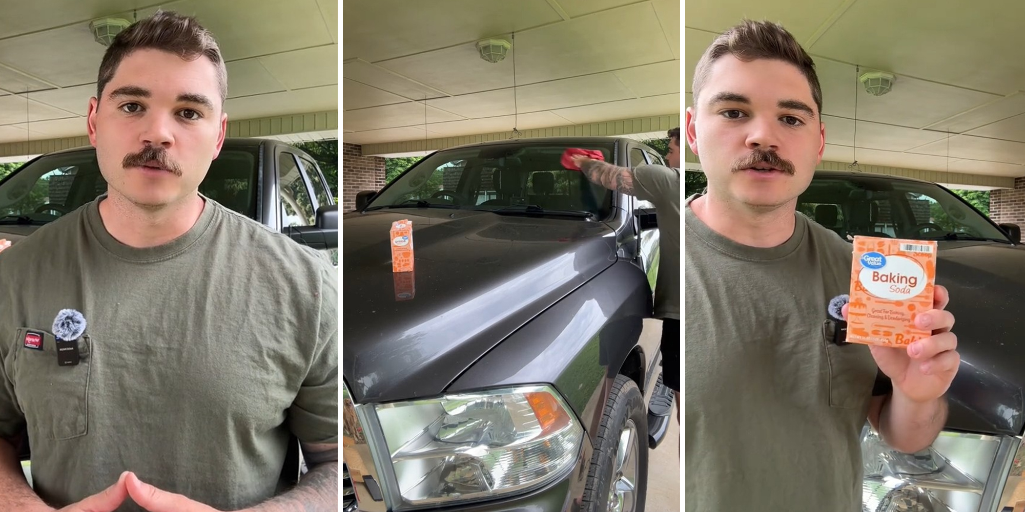 Man shares water-repellent car windshield hack. All it takes it baking soda