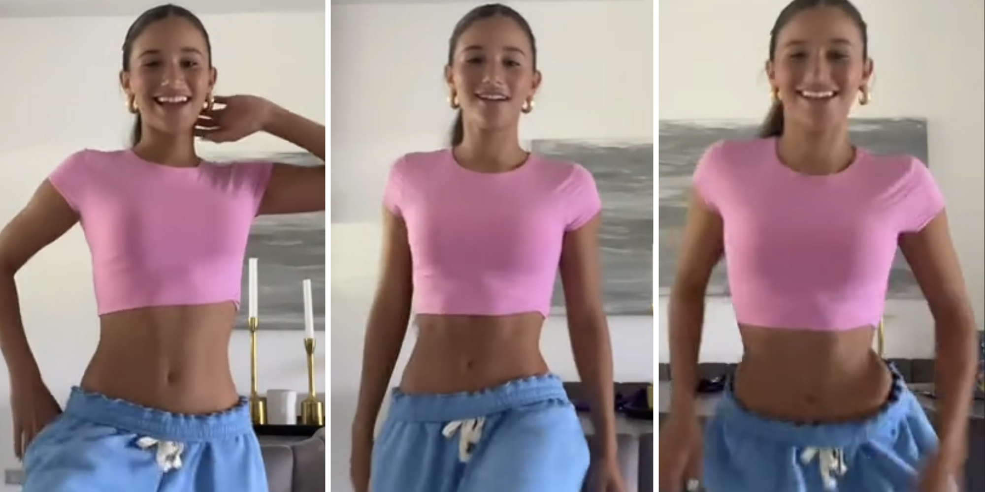 Three split of woman dancing