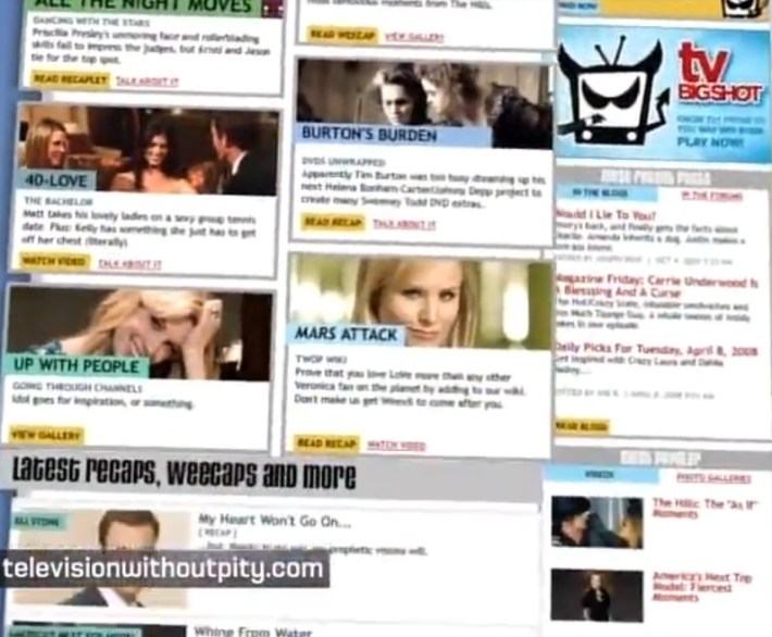 television without pity front page