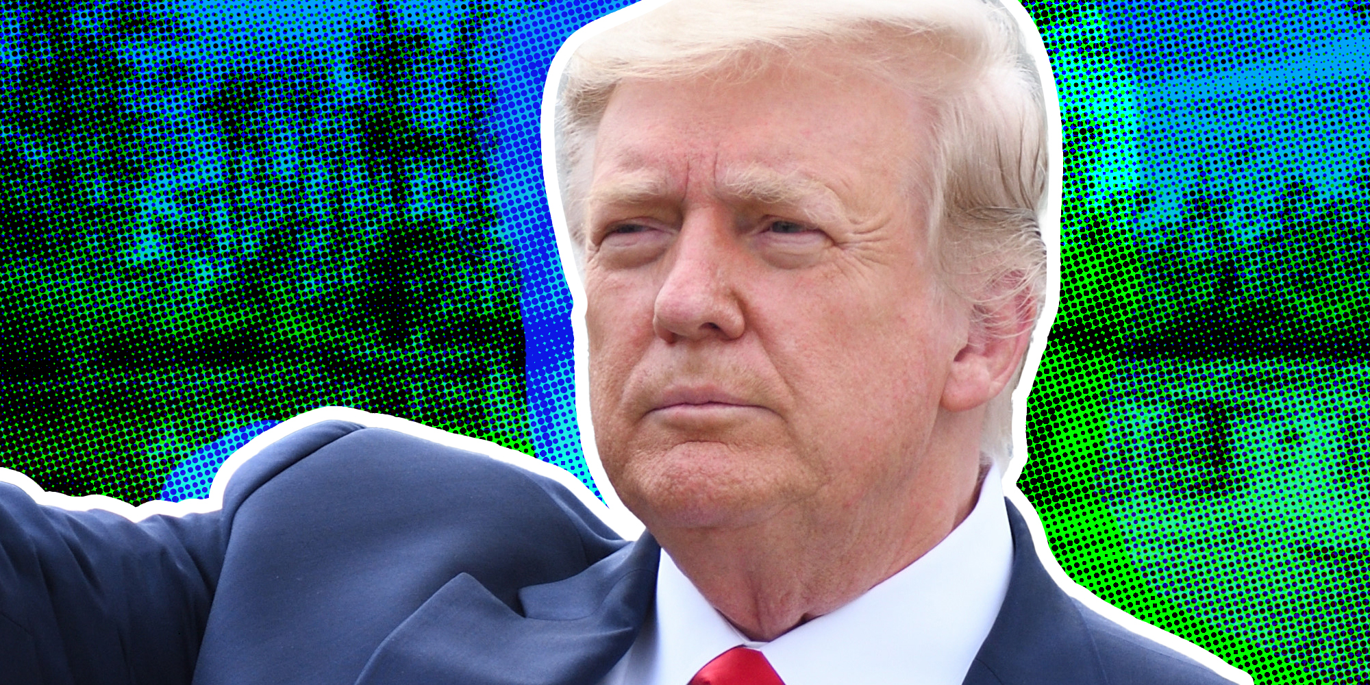 Donald Trump over swamp background