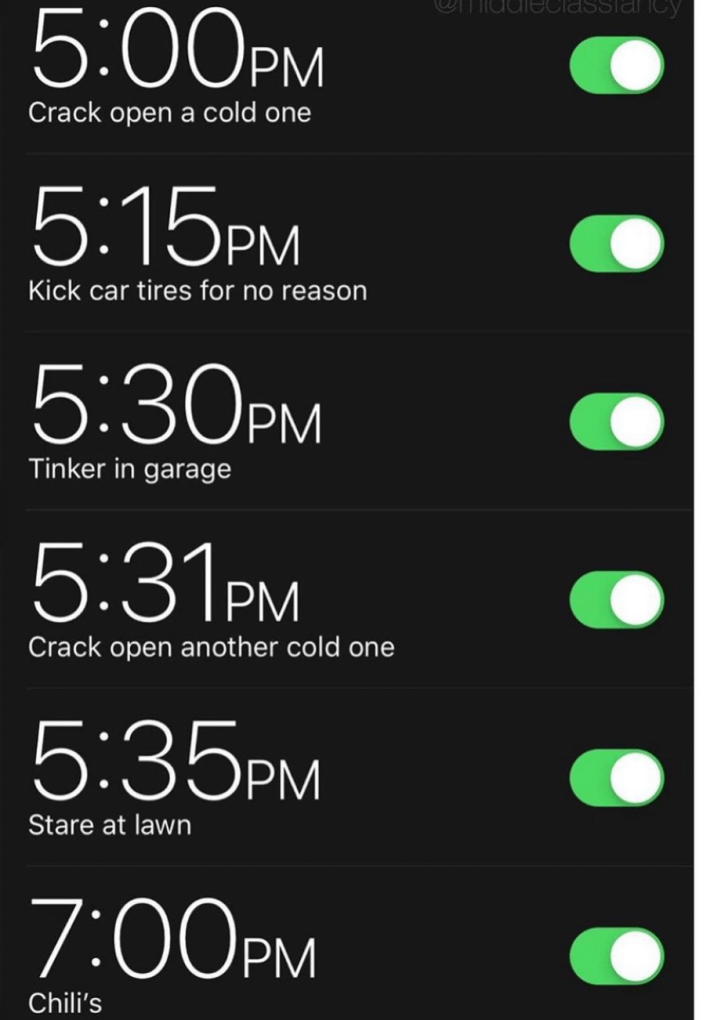 father's day meme showing alarm clock screenshot