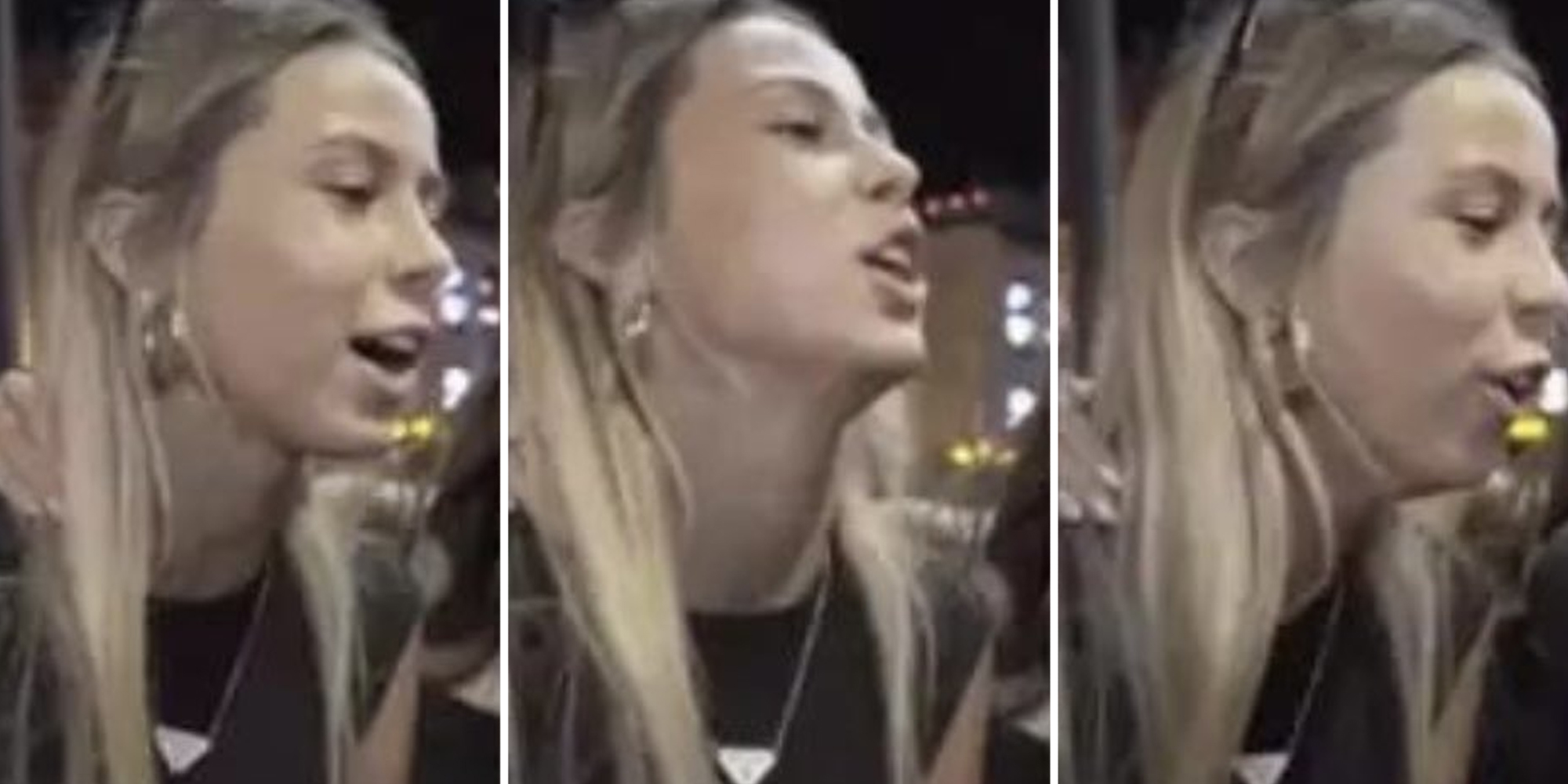 Three split of Hawk Tuah girl