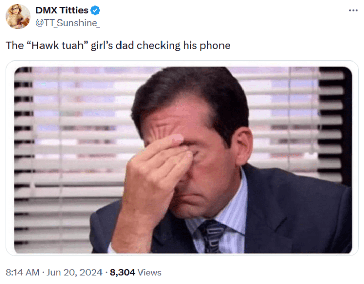 hawk tuah dad meme The Office