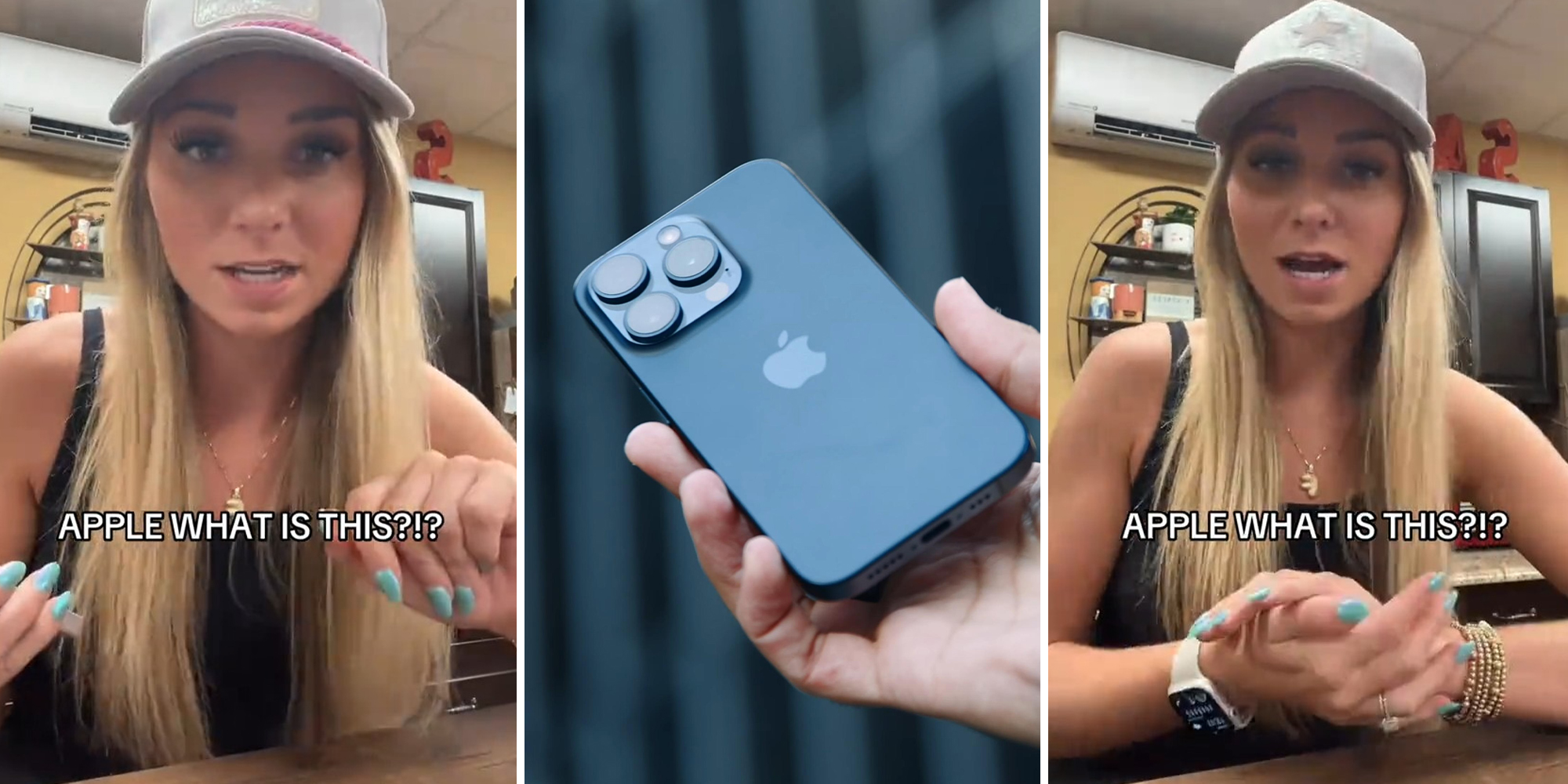 iPhone user notices something unusual on her teeth when she takes a selfie