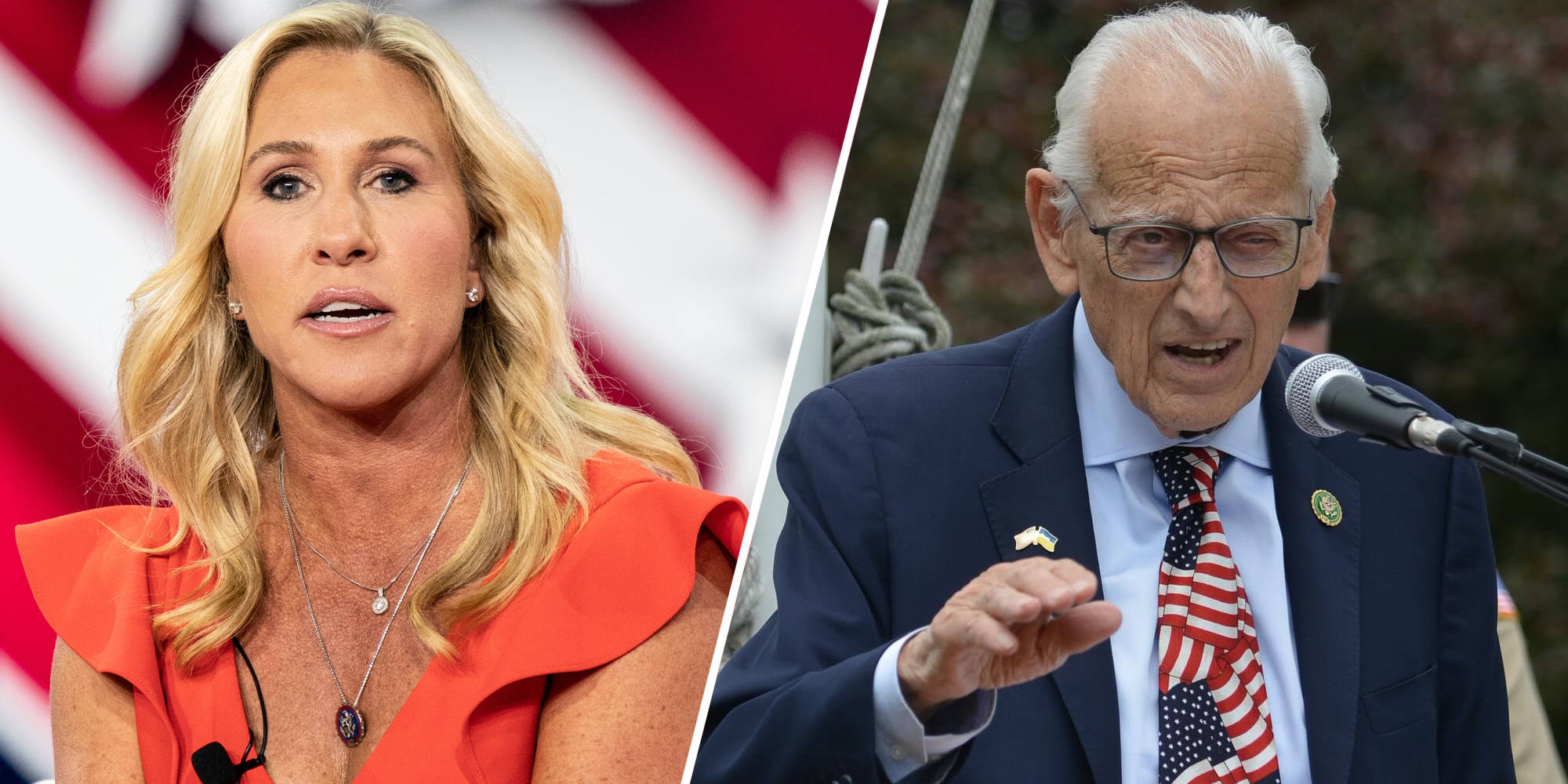 Marjorie Taylor Green(l), Bill Pascrell Jr(r)