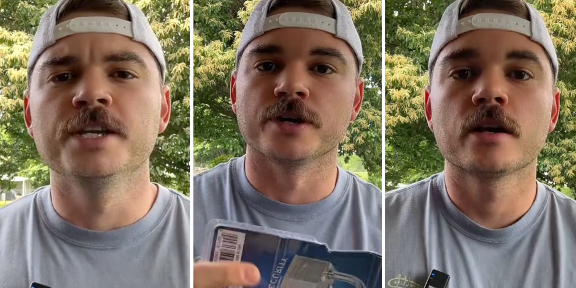 Man talking three split