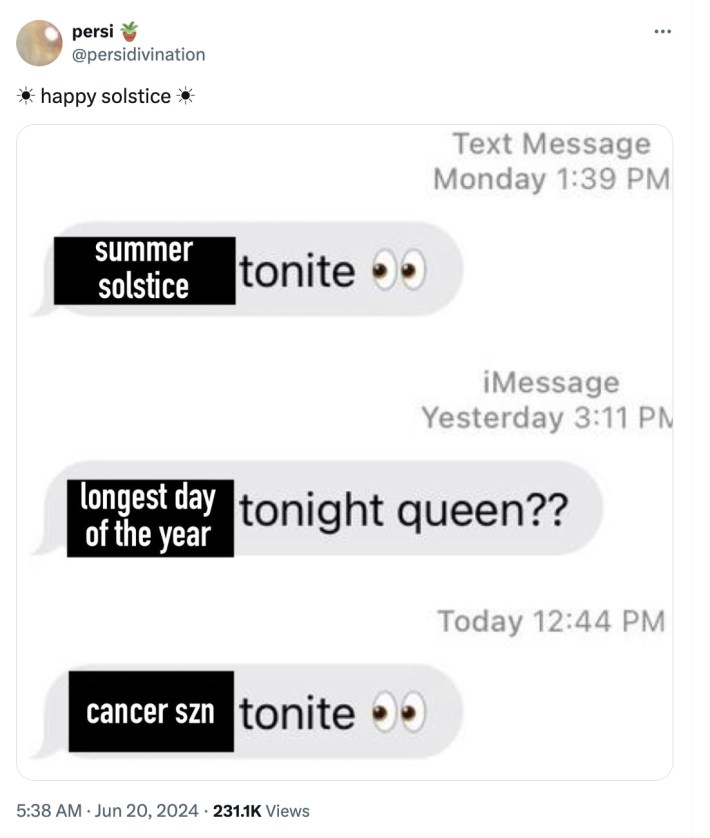 summer solstice meme