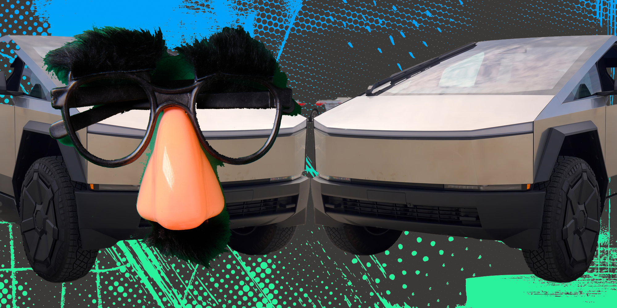 Cybertruck with disguise and regular cybertruck