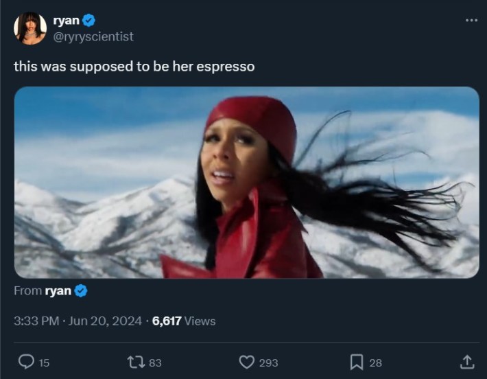 "Aura" by Mariah the Scientist as part of the "this was supposed to be her espresso" trend