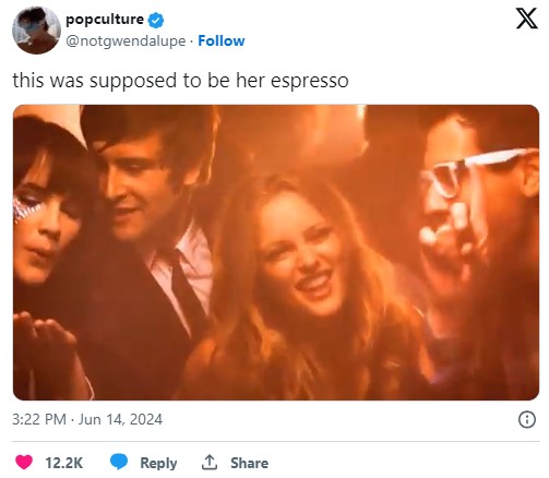 "This was supposed to be her espresso" about Leighton Meester on Cobra Starship's "Good Girls Gone Bad"