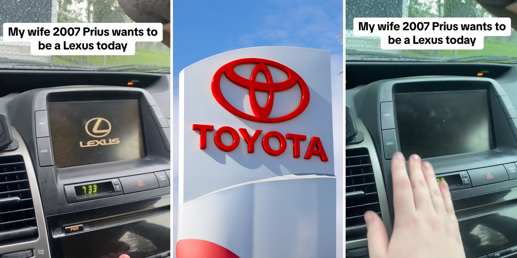 Woman’s Prius’ infotainment system turns on and says it’s actually a Lexus