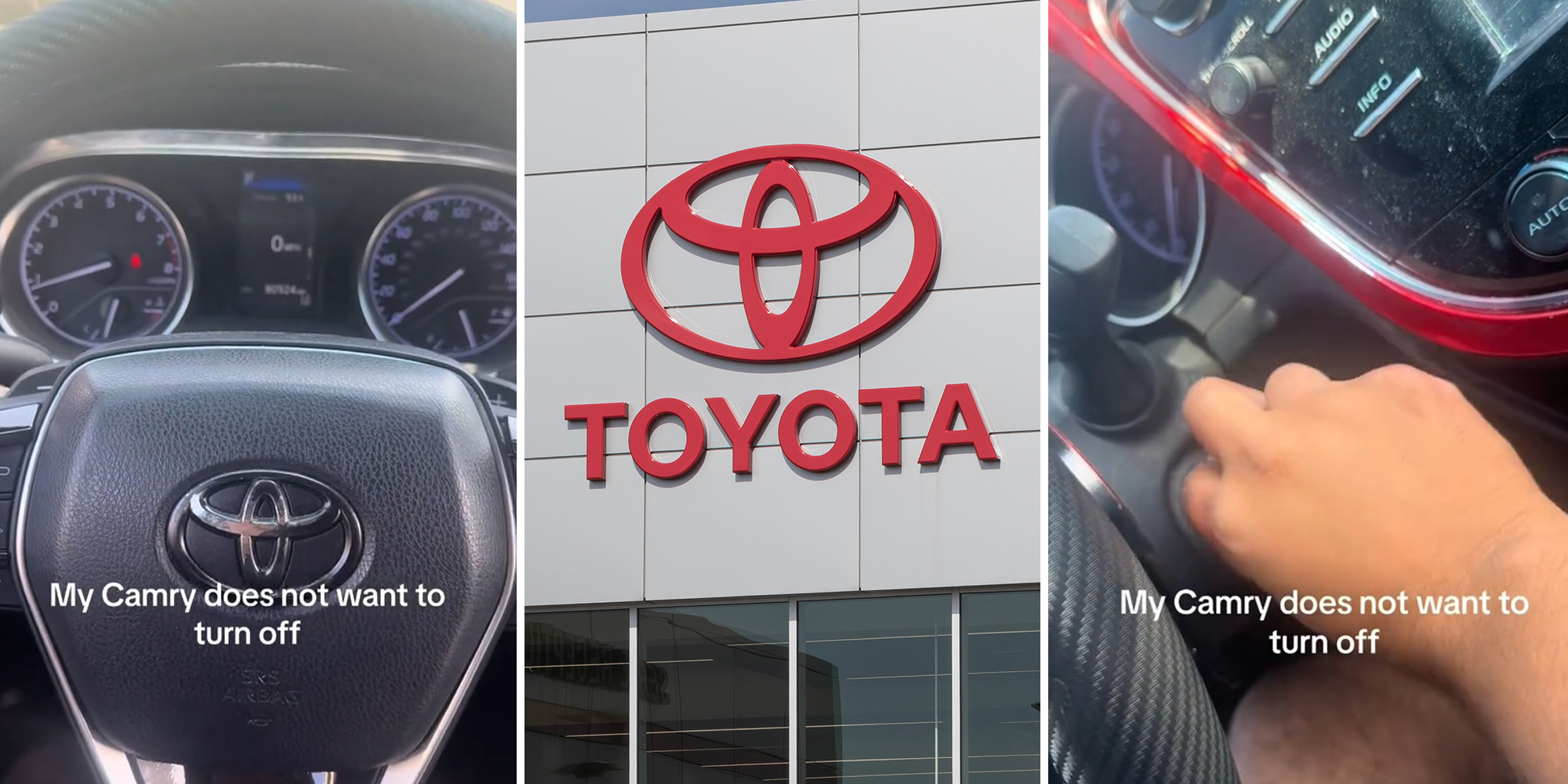 Toyota driver realizes he can’t turn off his new Camry