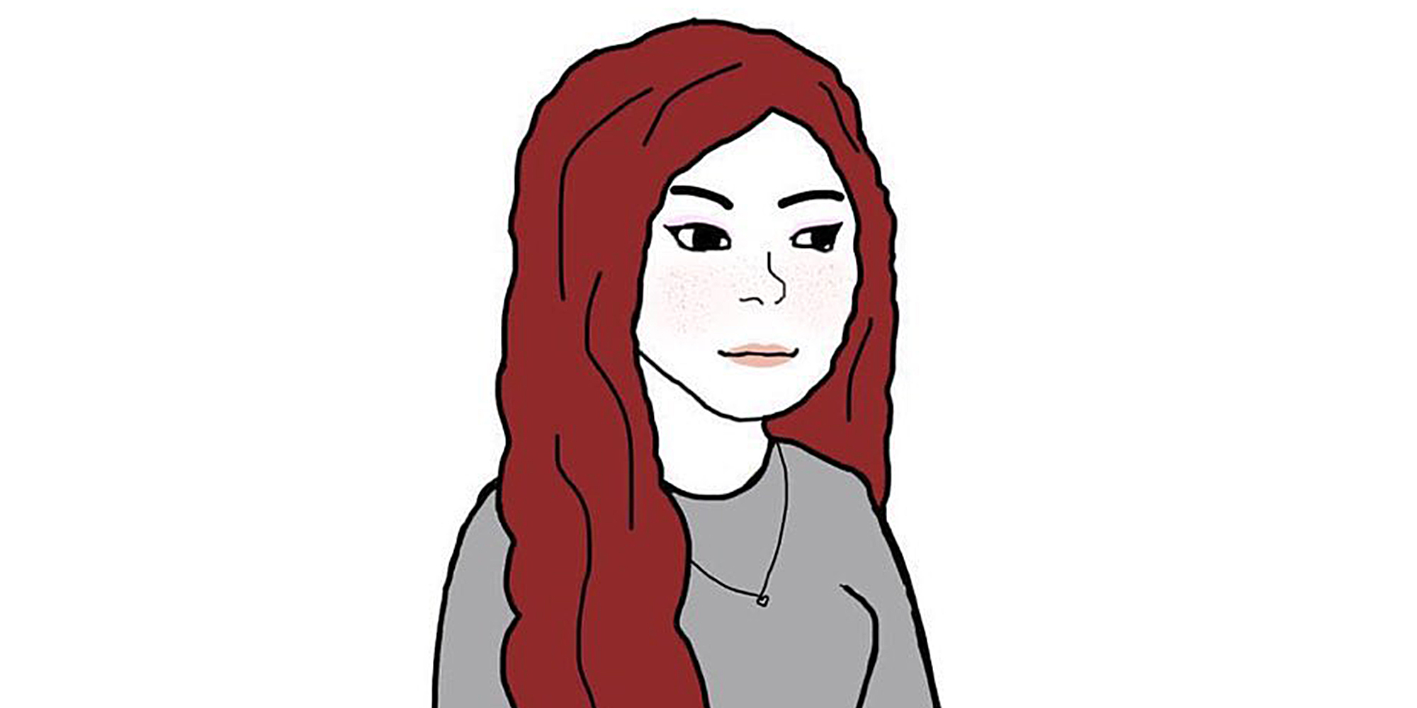 drawing of woman with red hair