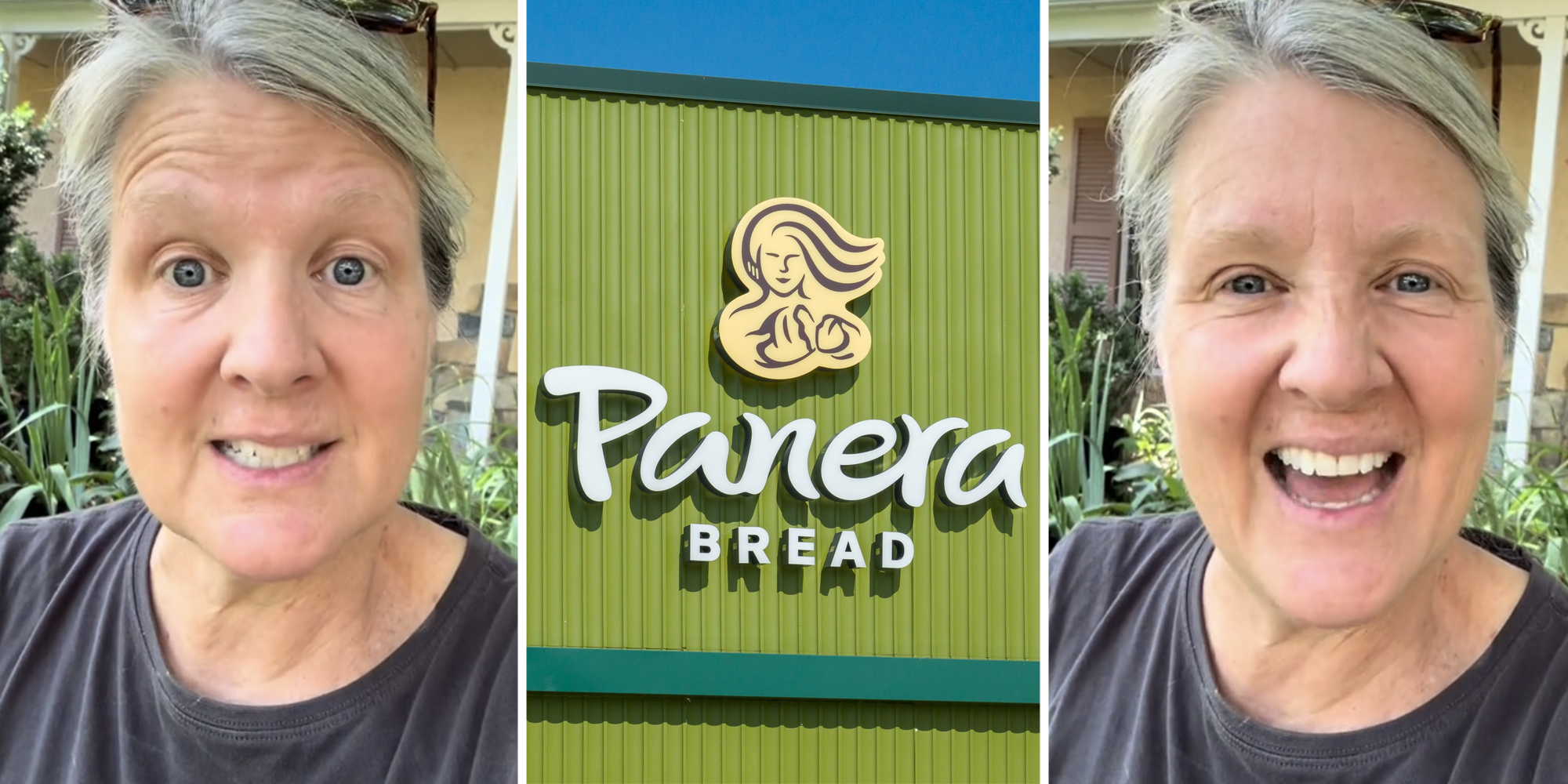 Woman talking(l+r), Panera(c)