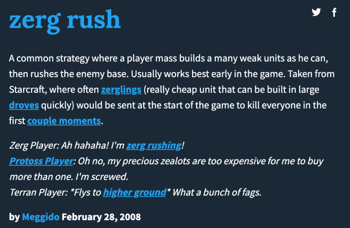 Zerg rush meaning