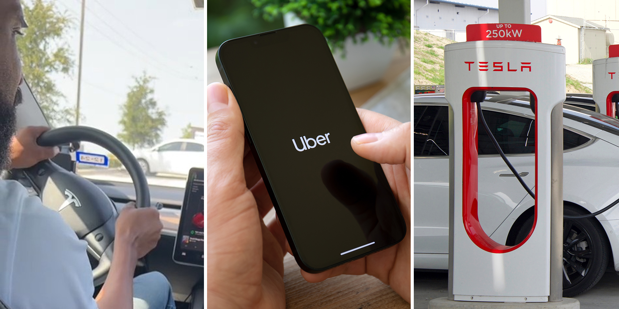Woman’s Uber driver asks to pull over so he can charge his Tesla