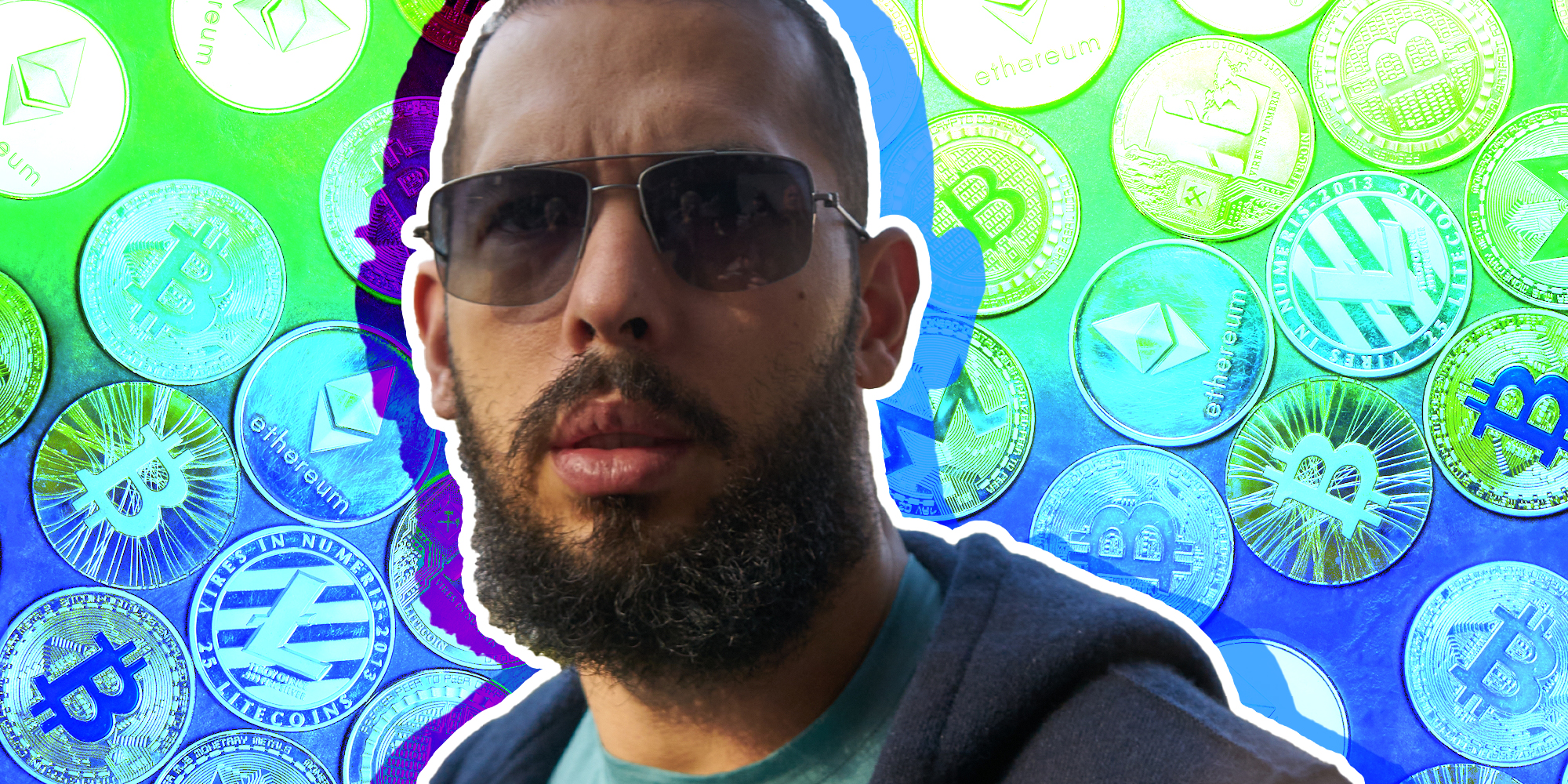 Andrew Tate over bitcoins