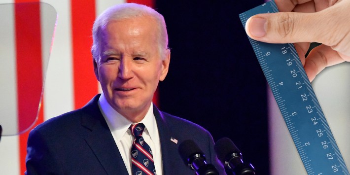 Joe Biden with ruler