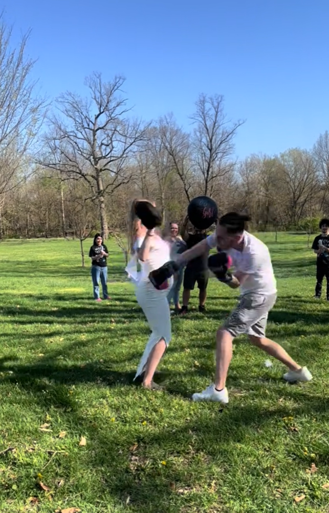 kirramahaley_ gender reveal boxing tiktok screenshot