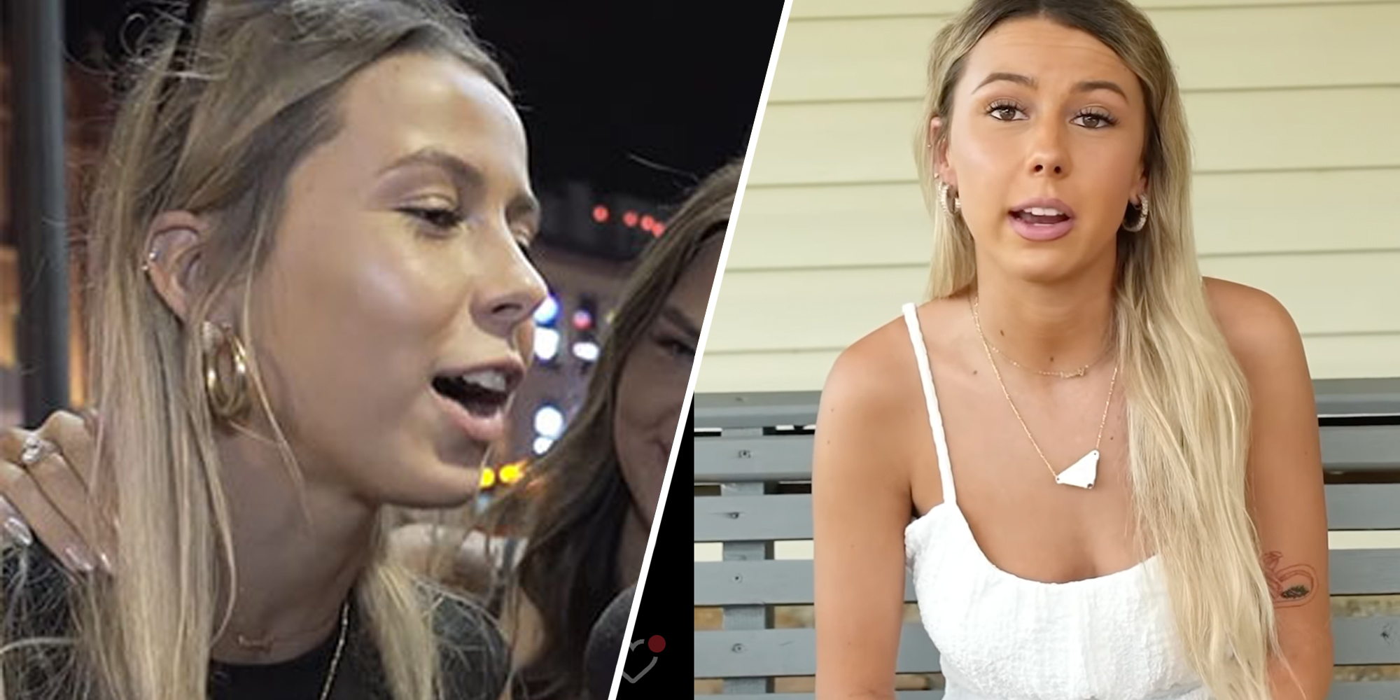 Hawk Tuah Girl(l), Hailey Welch talking(r)