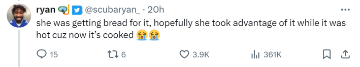 Tweet about Hawk Tuah girl that reads, "