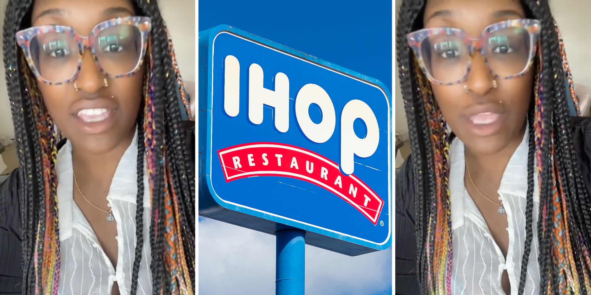 Woman talking(L+r), Ihop(c)