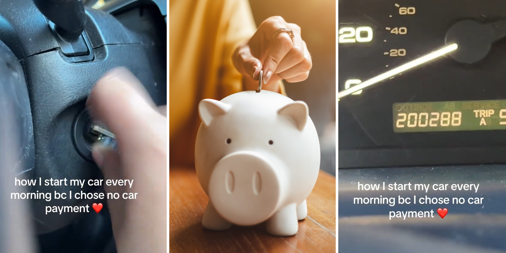 Driver shows what she has to do to start her car to save money