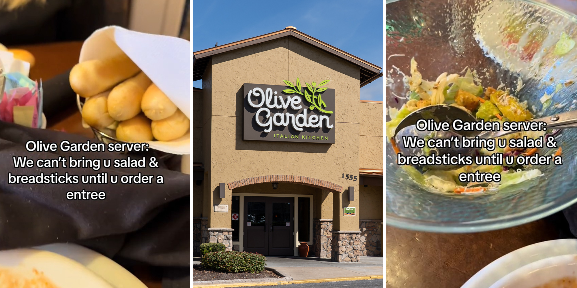 Olive Garden server won’t let customers have salad and breadsticks until they order an entree