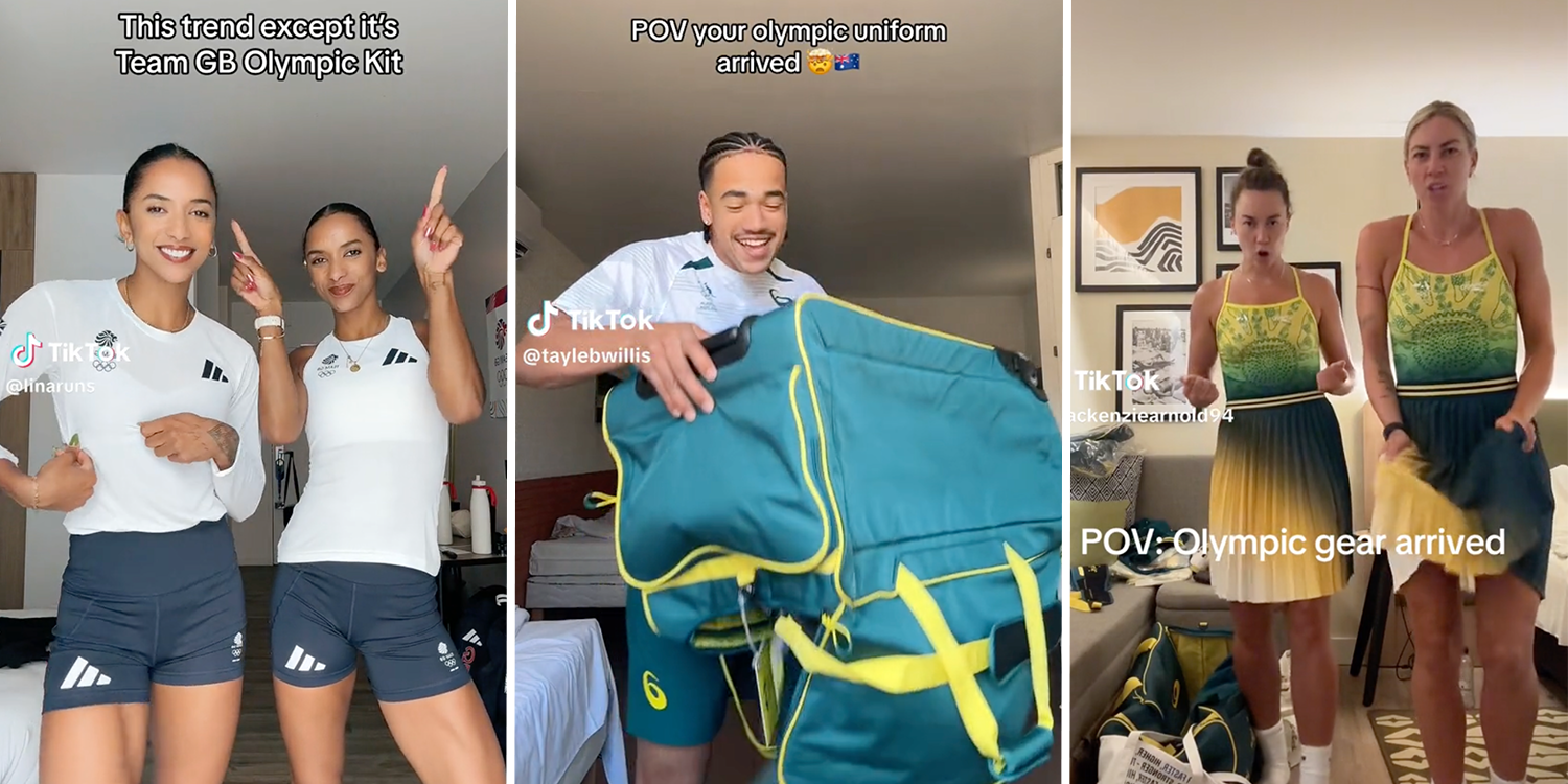 olympians try on olympic uniforms