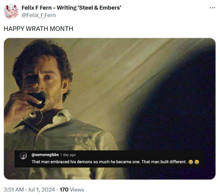 pride month is over meme reading happy wrath month