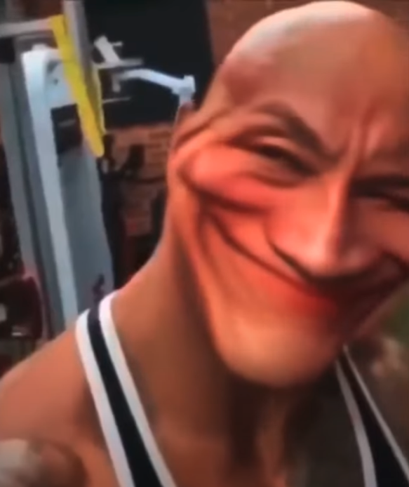 the rock eye raise acts sus meme