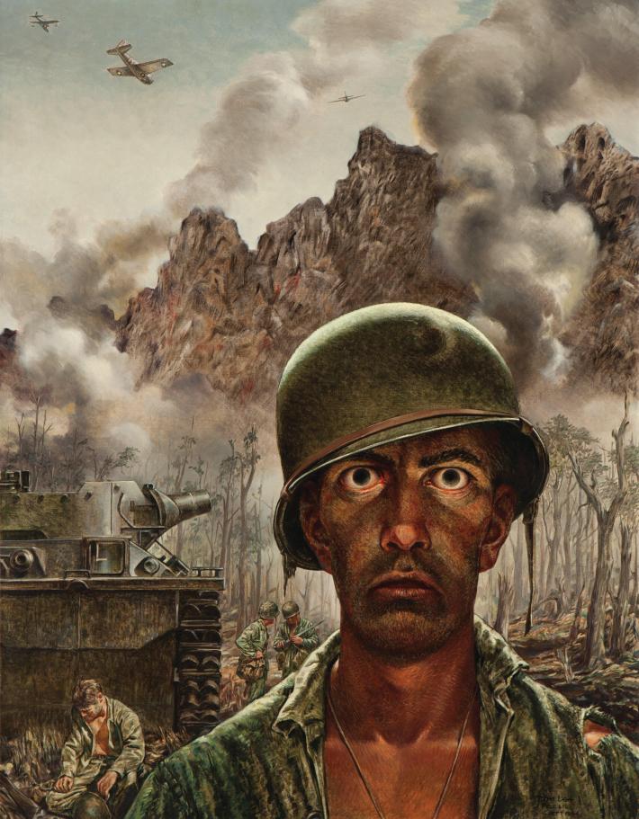Thomas Lea's painting, "The Two-Thousand Yard Stare"