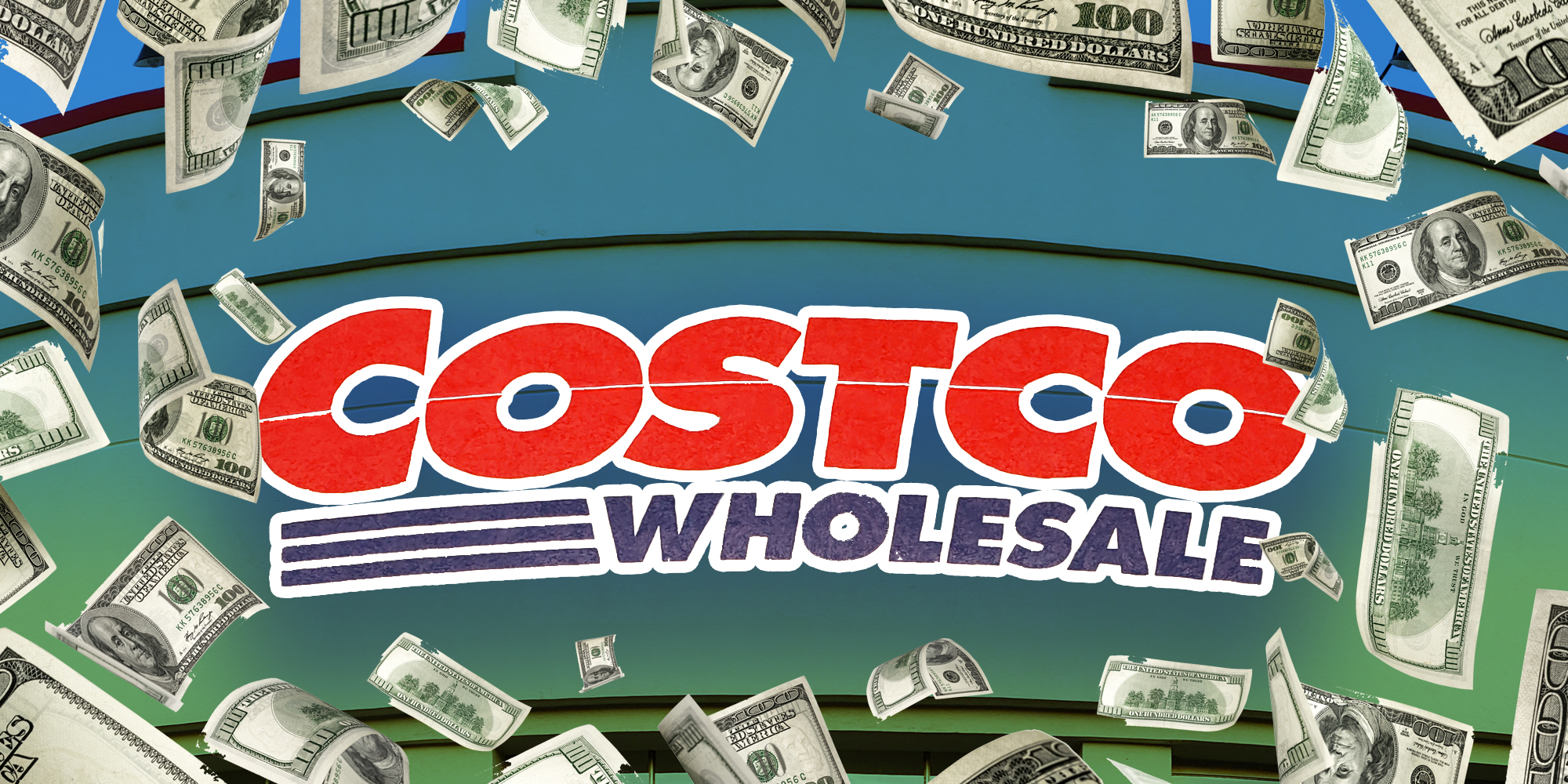 Costco surrounded by money