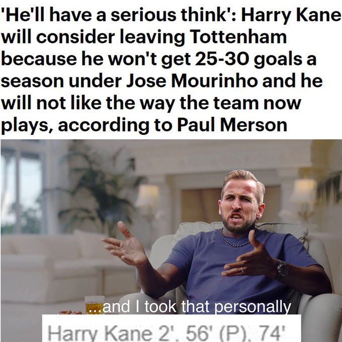 "And I took that personally" Harry Kane meme posted on Reddit by rottenblack134