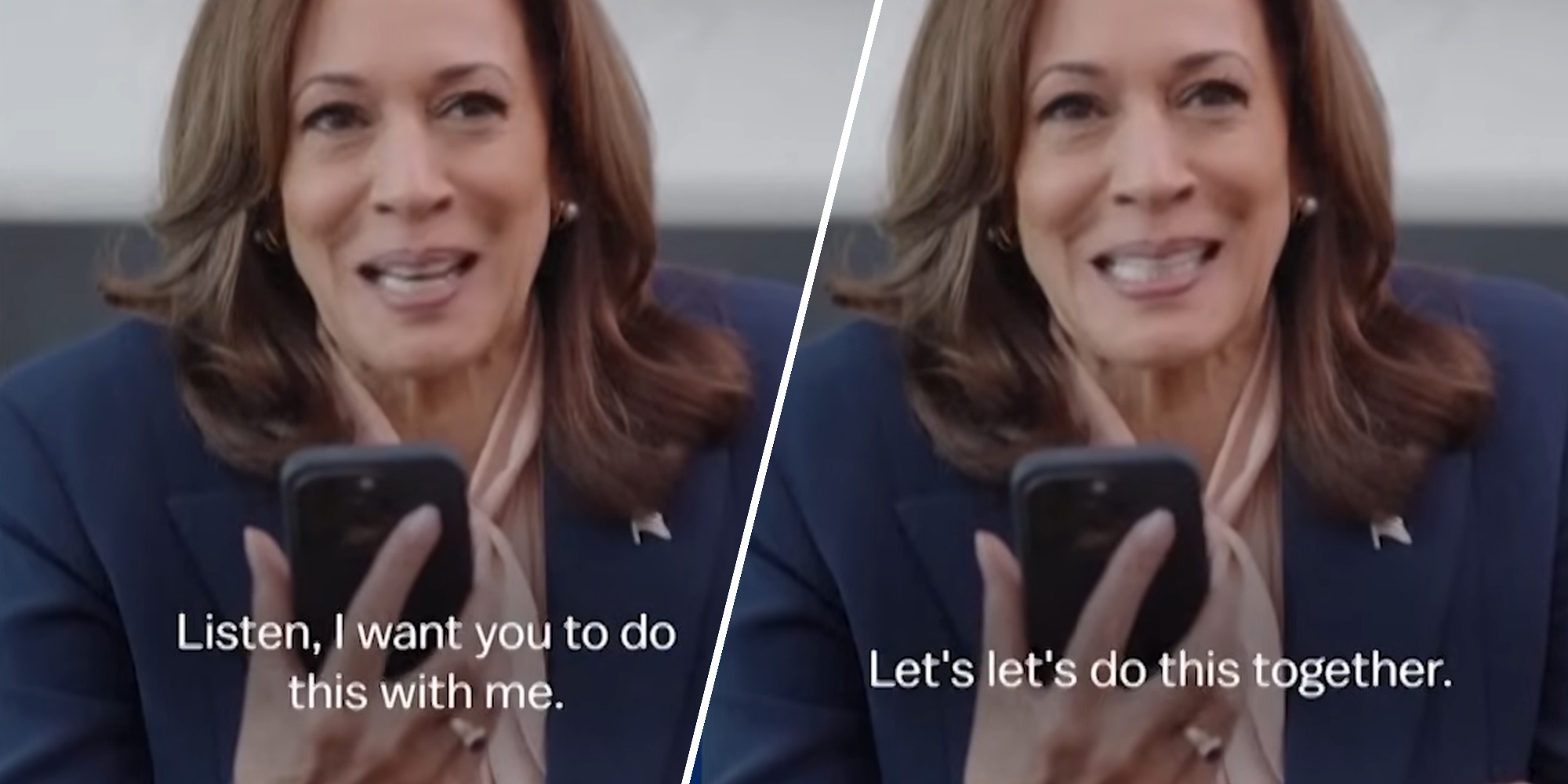 kamala lets do this together meme